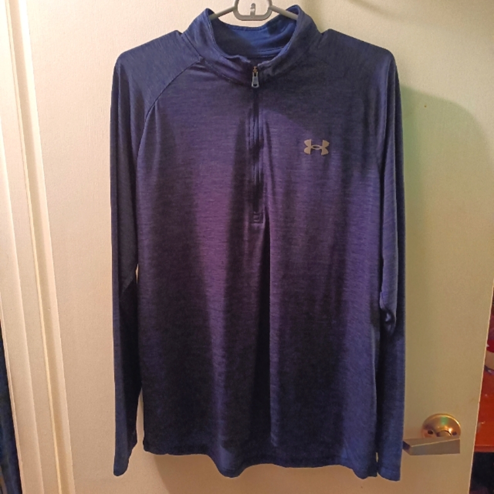 Under Armour Tech 2.0 Half Zip Pullover Men's Large Heather Blue